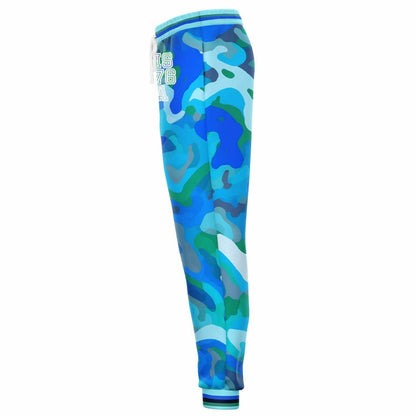 Motion of the Ocean Blue Camouflage 1976 Eco-Poly Unisex Joggers