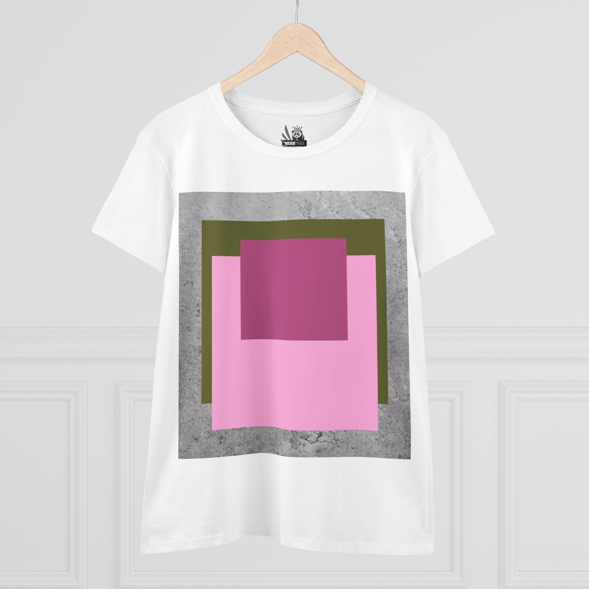 T-Shirt - Pink Rose Granny Quadruple Square Women&
