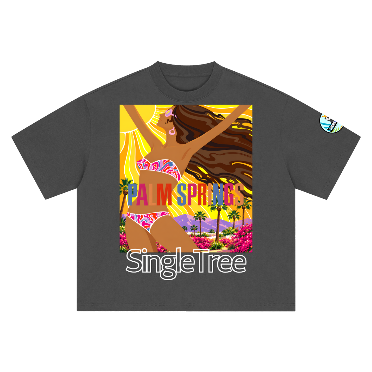 Here Comes the Sun Palm Springs Boxy Oversized Unisex T-Shirt
