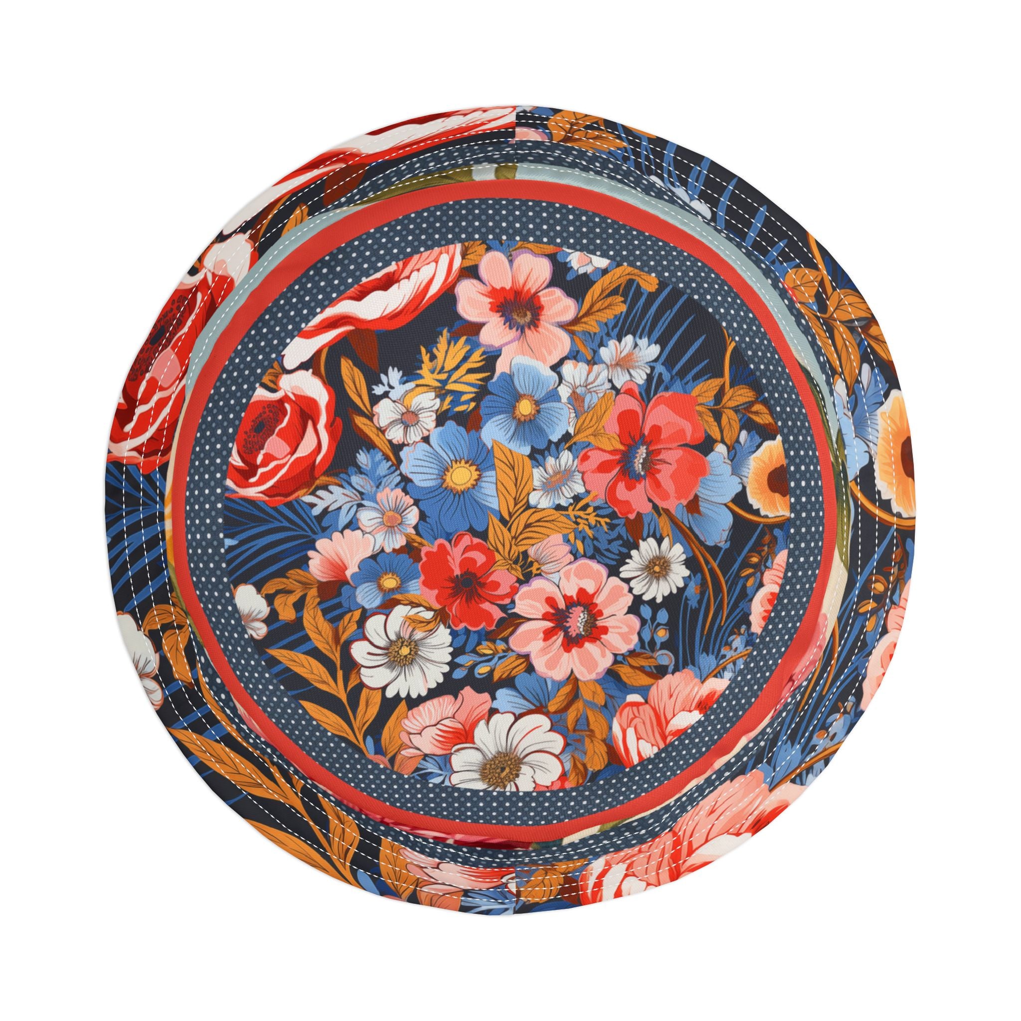 Lauren Ashley English Rose Floral Vibrant Bucket Hat