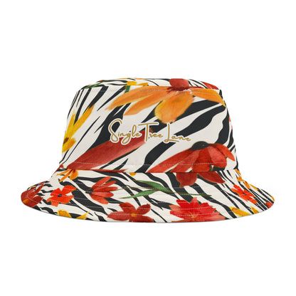 Meet Me in Tangiers Zebra Floral Stripe Vibrant Bucket Hat