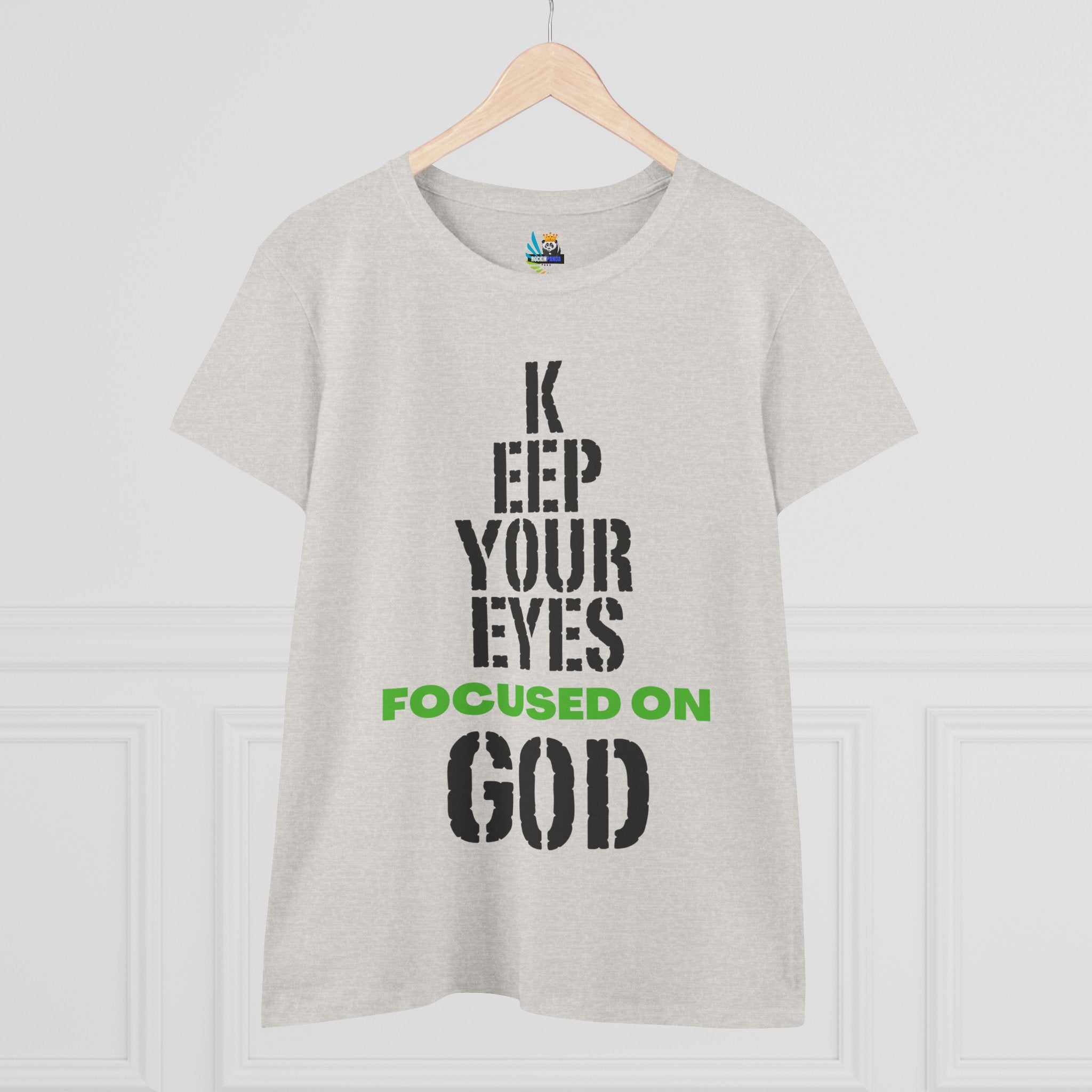 Keep Your Eyes Focused on God  Midweight Cotton Tee - Faith Based Tee