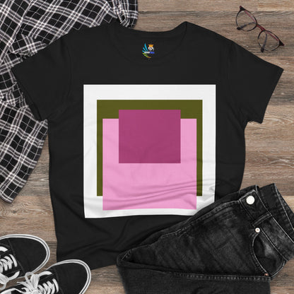 T-Shirt - Pink Rose Granny Quadruple Square Women&