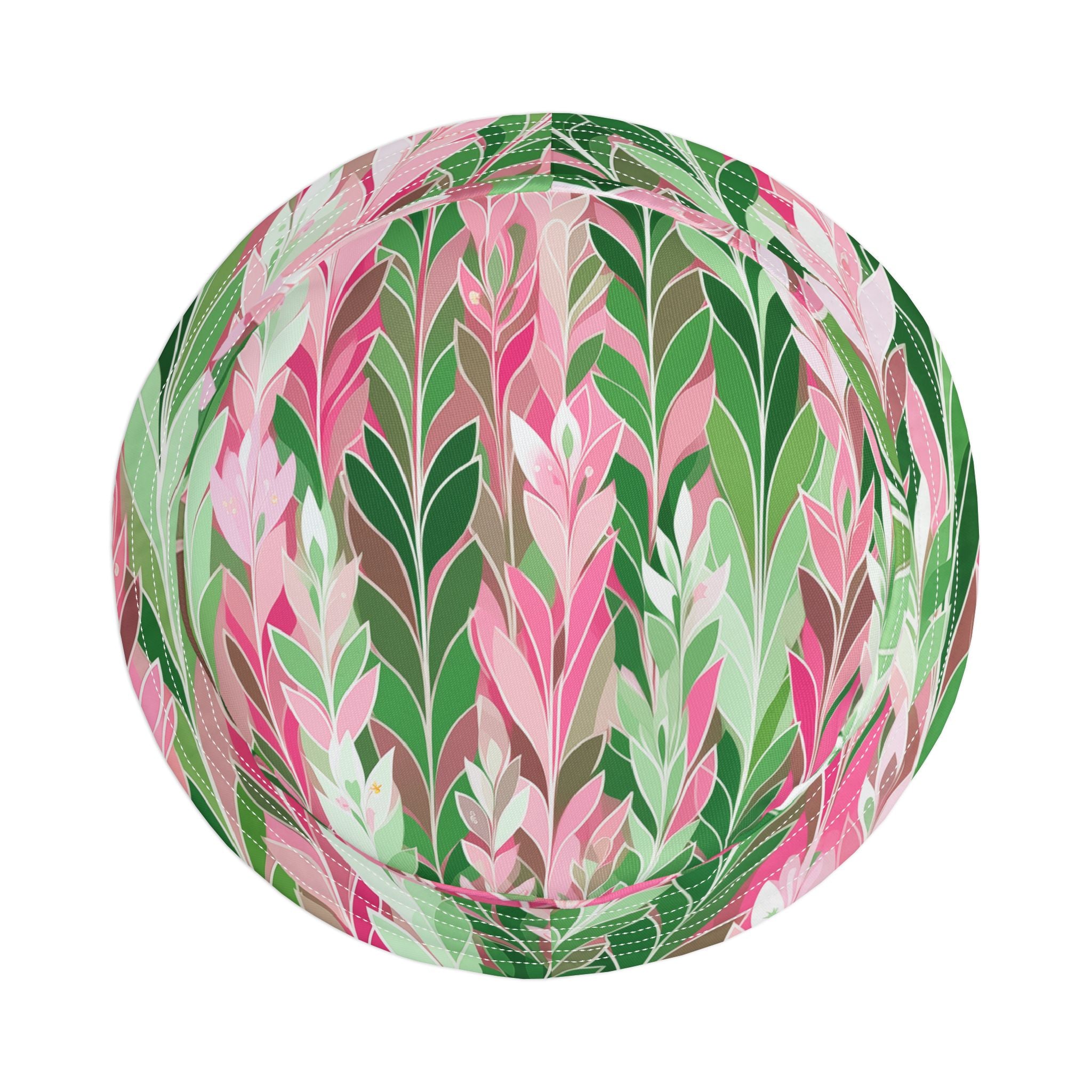 Leaves in Pink and Green Abstract Vibrant Bucket Hat