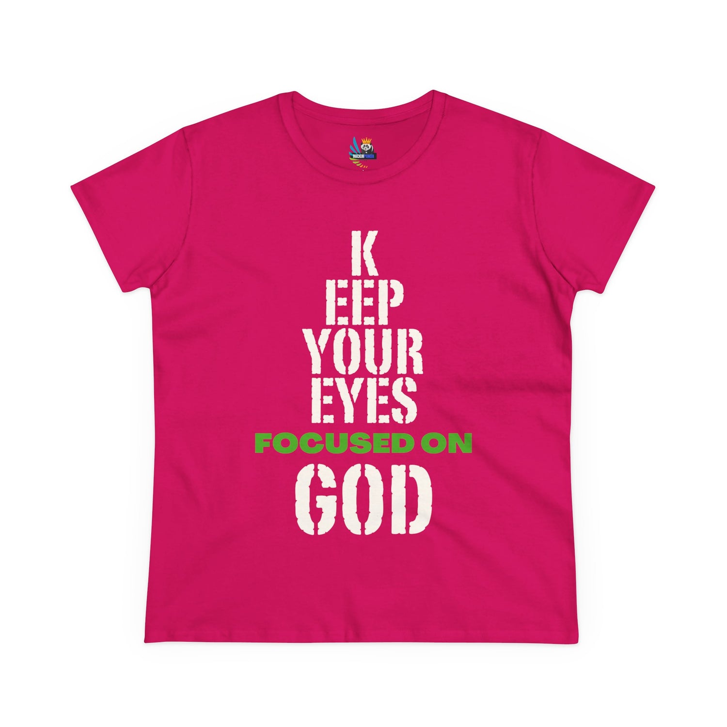 Keep Your Eyes Focused on God  Midweight Cotton Tee - Faith Based Tee