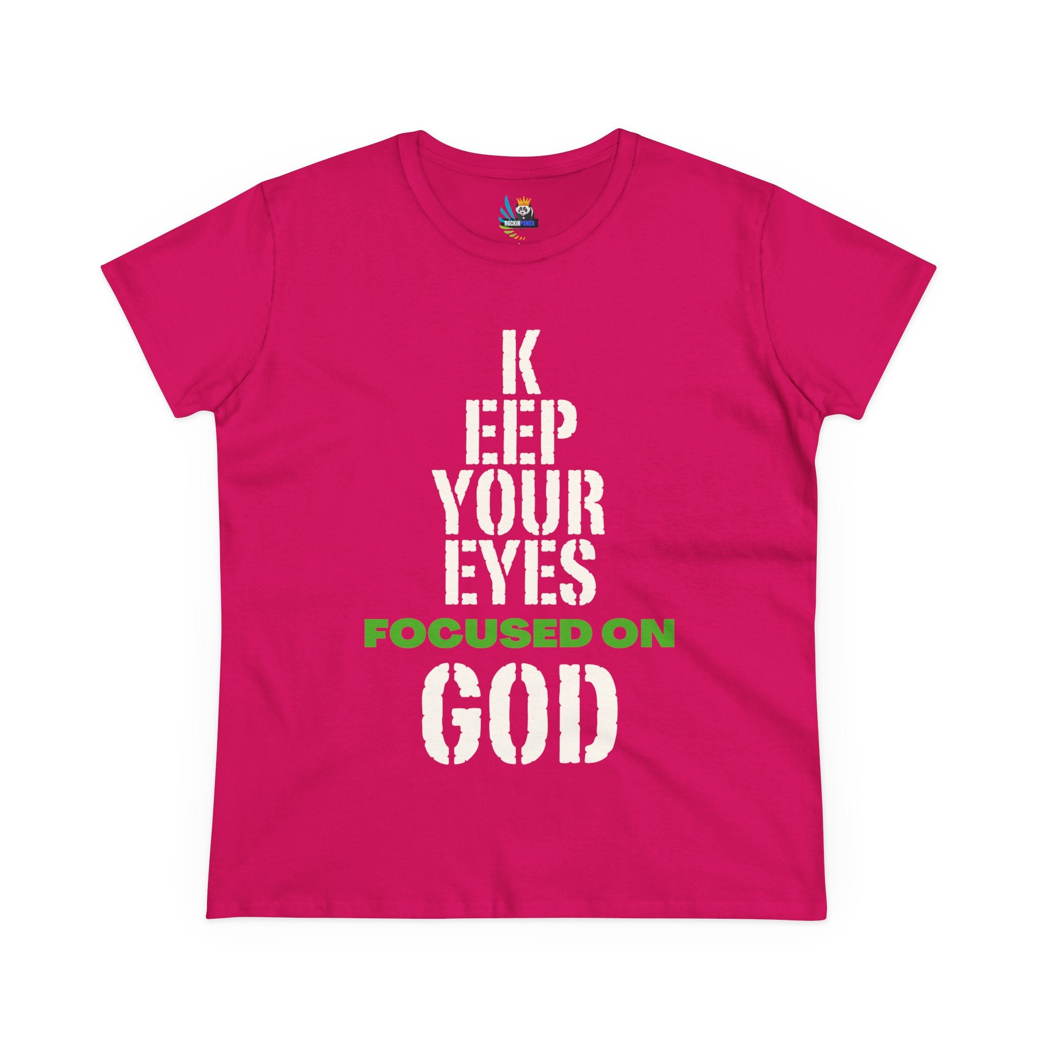 Keep Your Eyes Focused on God  Midweight Cotton Tee - Faith Based Tee