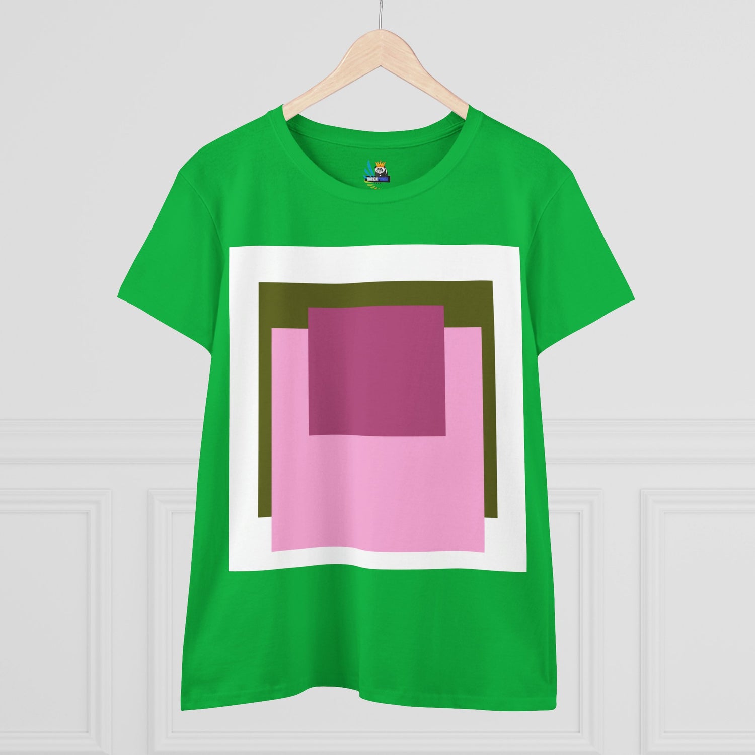 T-Shirt - Pink Rose Granny Quadruple Square Women&