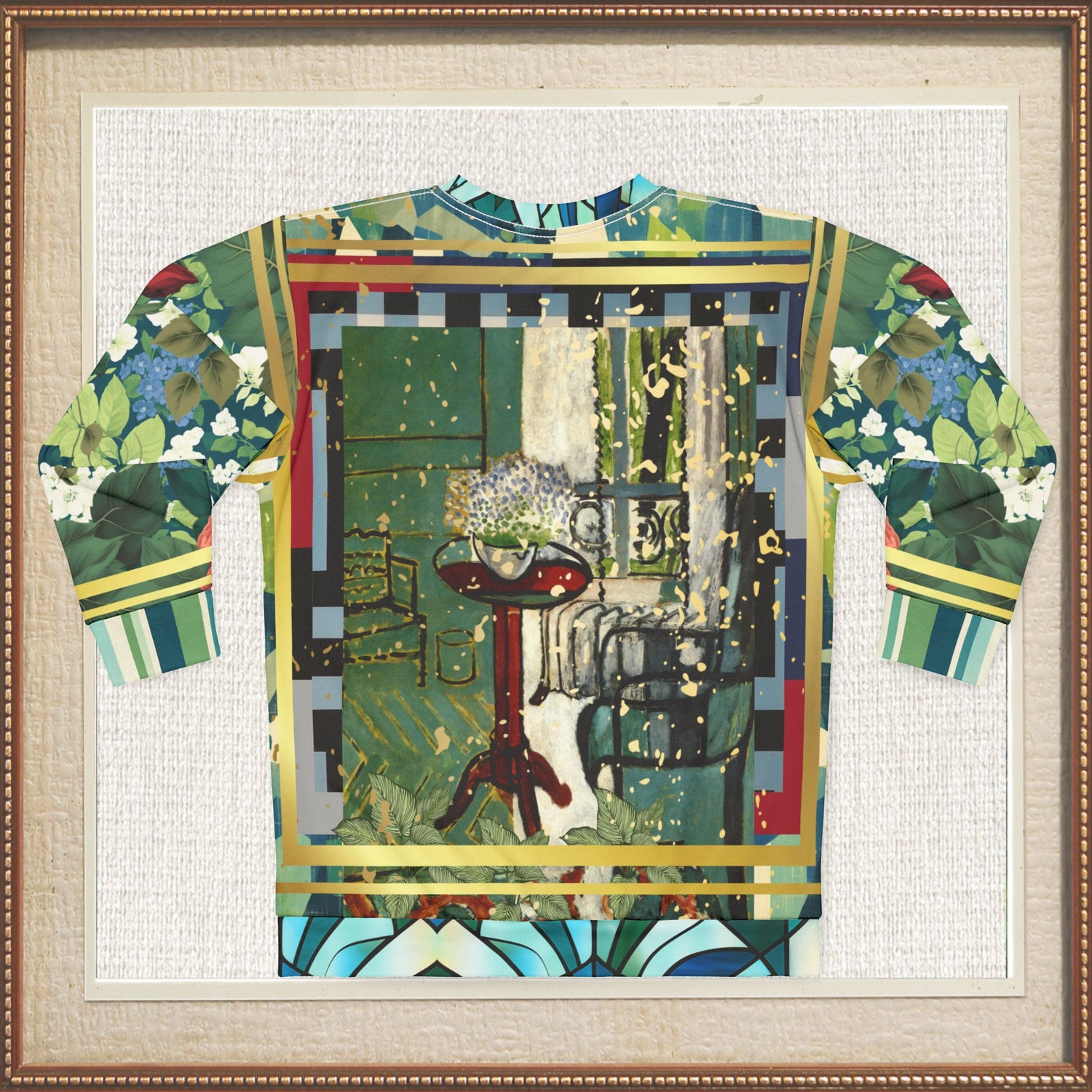 Interior Salon with Forget-Me-Nots Unisex Sweatshirt (Gold Label)