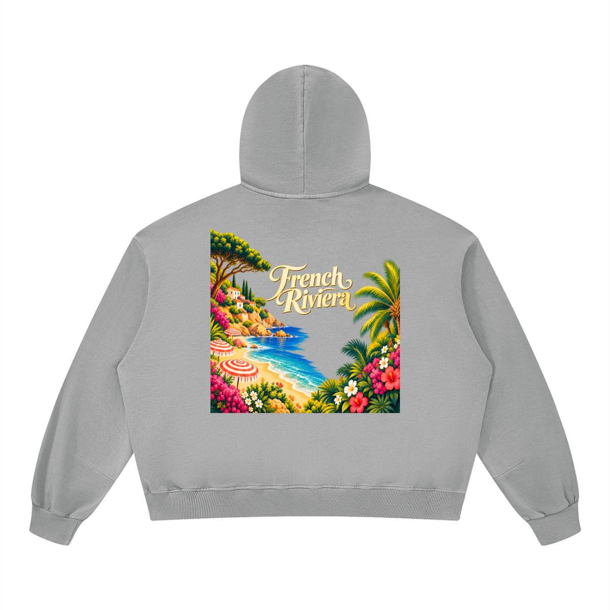 French Riviera Unisex Boxy Vintage Washed Hoodie