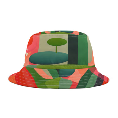 Futuristic Abstract Geo Stripe Vibrant Bucket Hat
