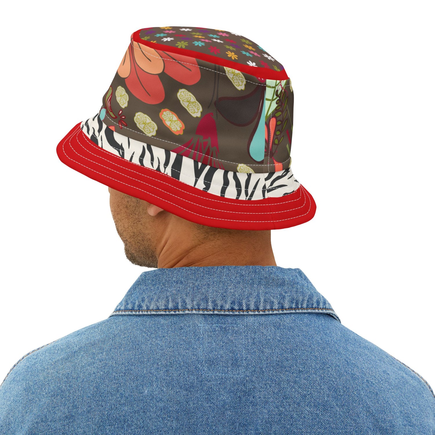 Partridge in a Pear Tree Hippie Floral Vibrant Bucket Hat