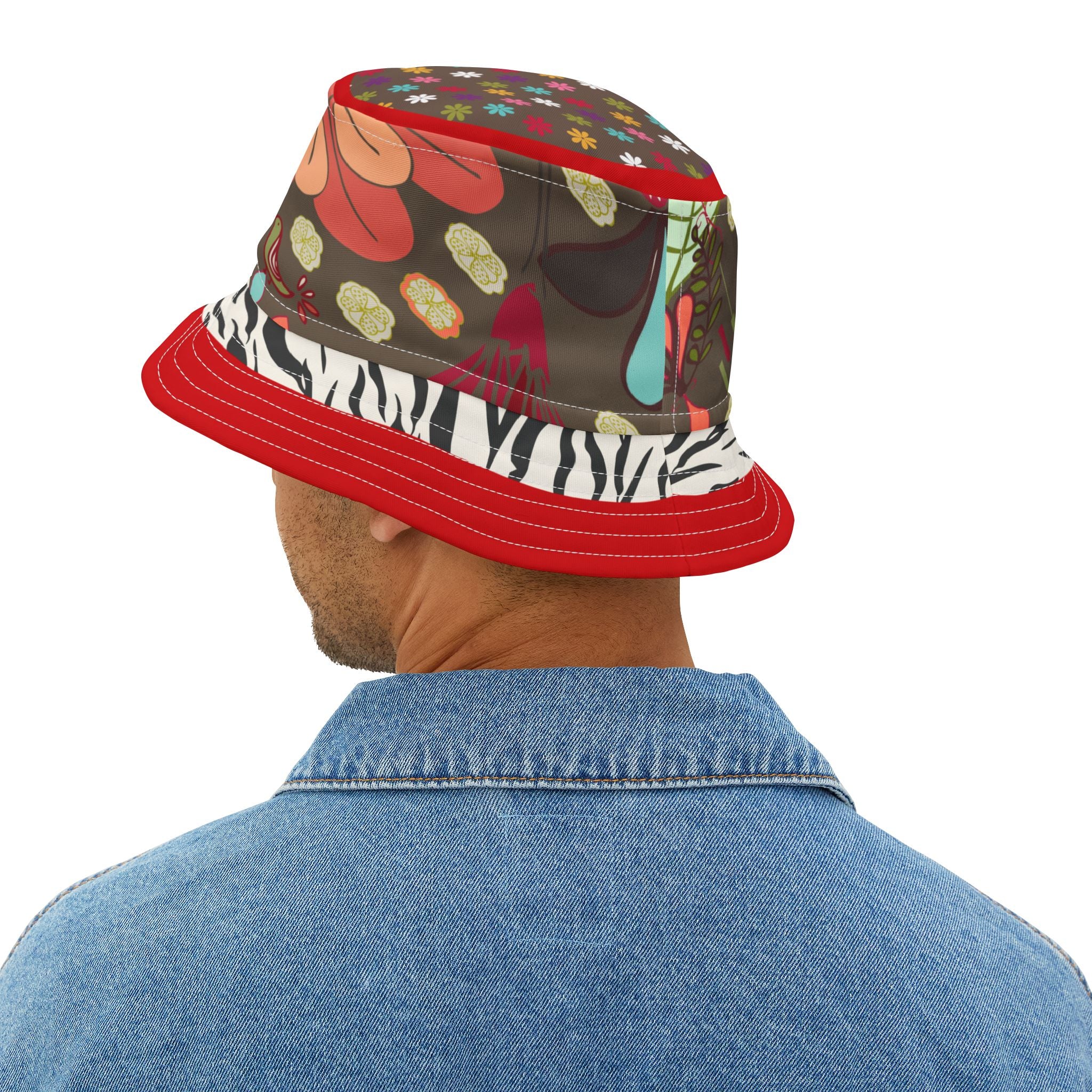 Partridge in a Pear Tree Hippie Floral Vibrant Bucket Hat