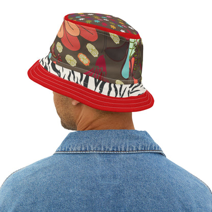 Partridge in a Pear Tree Hippie Floral Vibrant Bucket Hat
