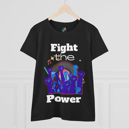 T-Shirt - Fight the Power Hands Raised High Graphic Women&