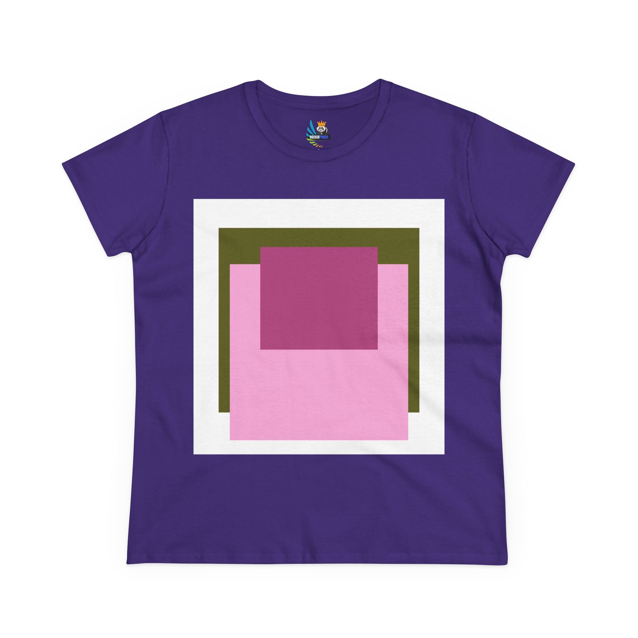T-Shirt - Pink Rose Granny Quadruple Square Women&