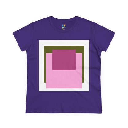 T-Shirt - Pink Rose Granny Quadruple Square Women&
