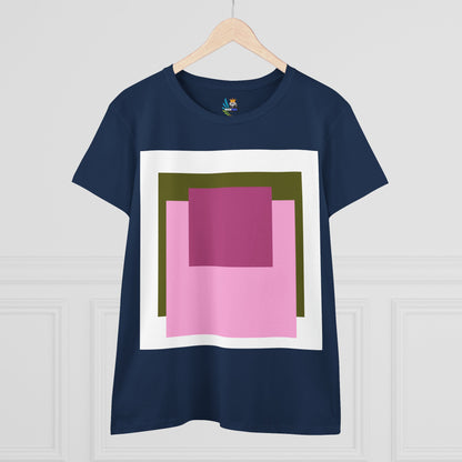 T-Shirt - Pink Rose Granny Quadruple Square Women&