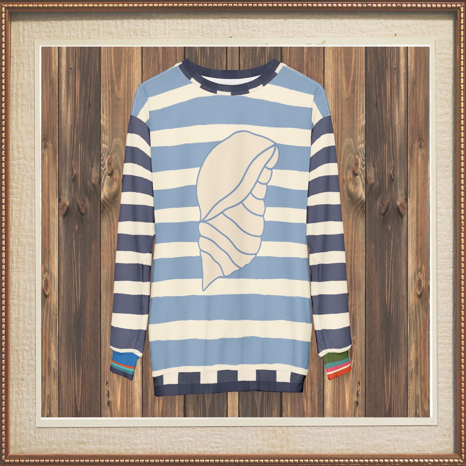 Sail Away Regatta Rugby Stripe Unisex Sweatshirt (Gold Label)
