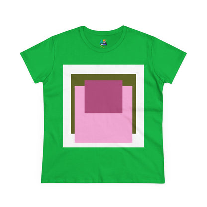 T-Shirt - Pink Rose Granny Quadruple Square Women&