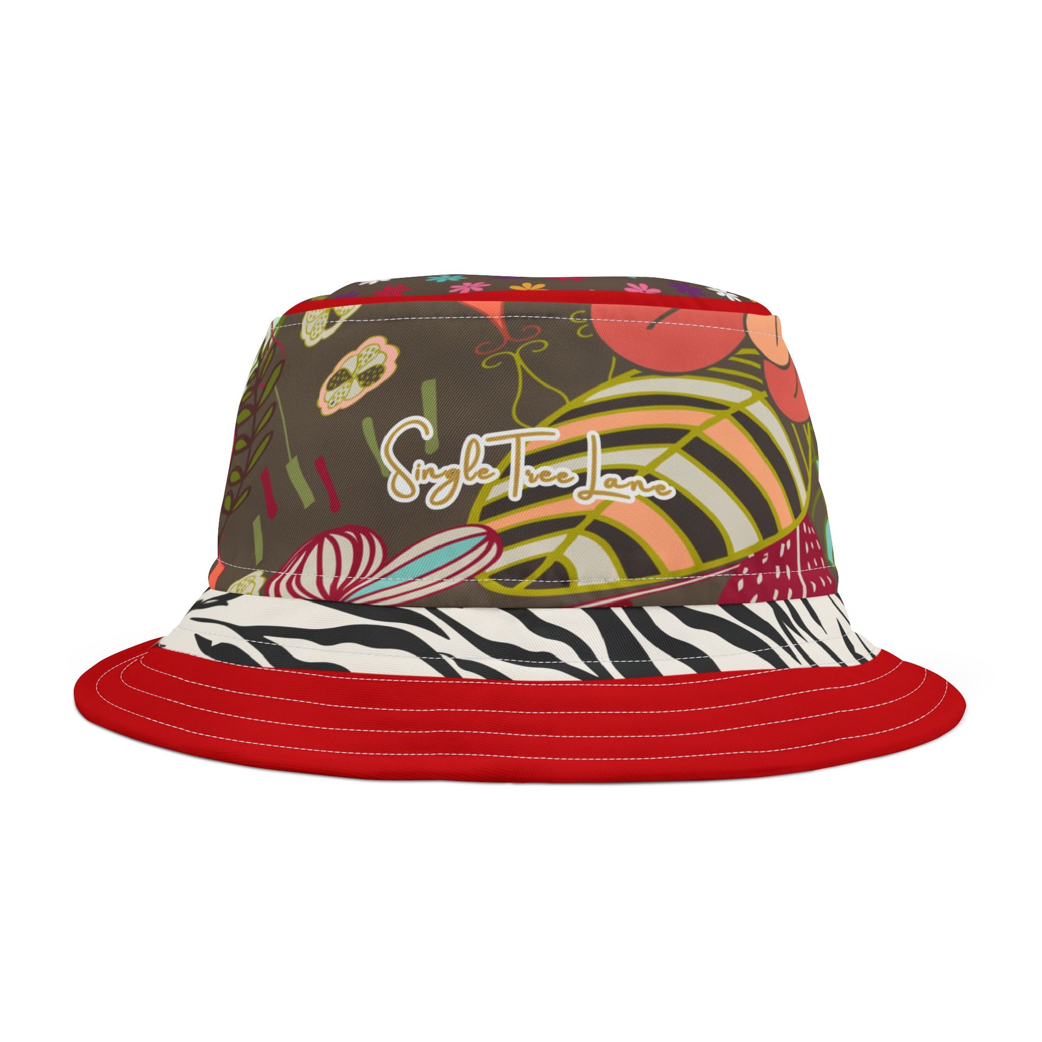 Partridge in a Pear Tree Hippie Floral Vibrant Bucket Hat