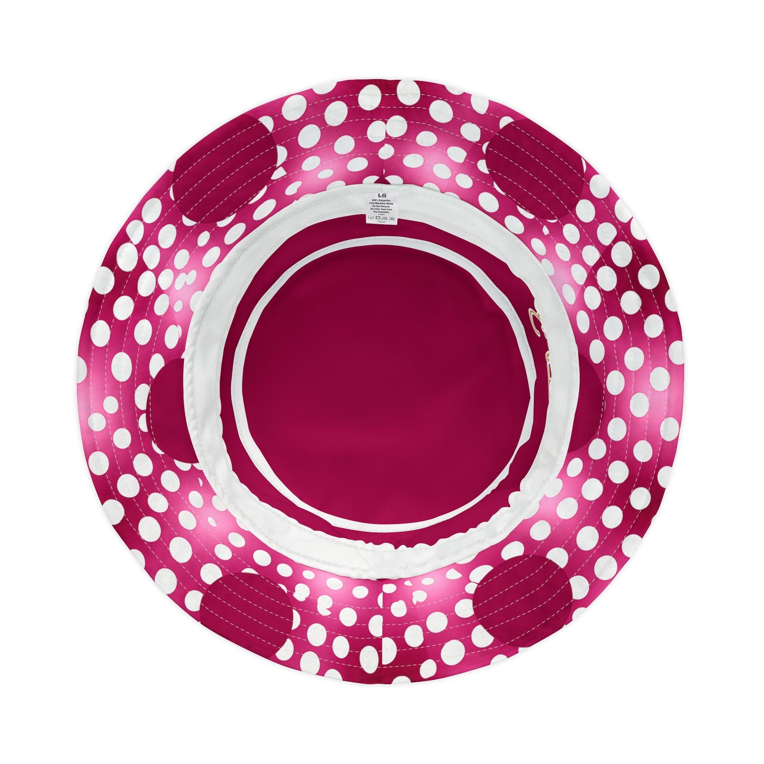 Pink Snowballs in Abstract Polka Dots Vibrant Bucket Hat