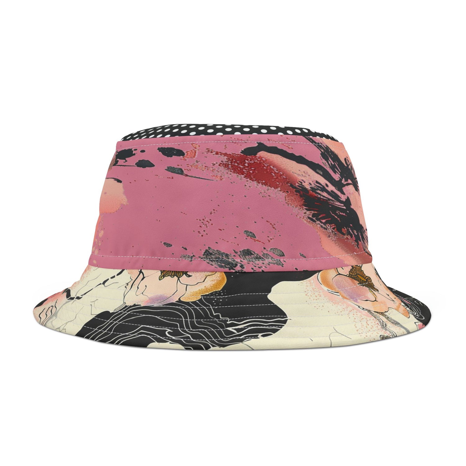 Pink Blush Asian Floral Vibrant Bucket Hat