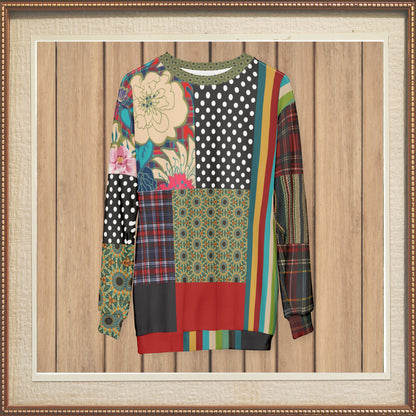 Plaid About Flowers Patchwork Unisex Sweatshirt (Gold Label)