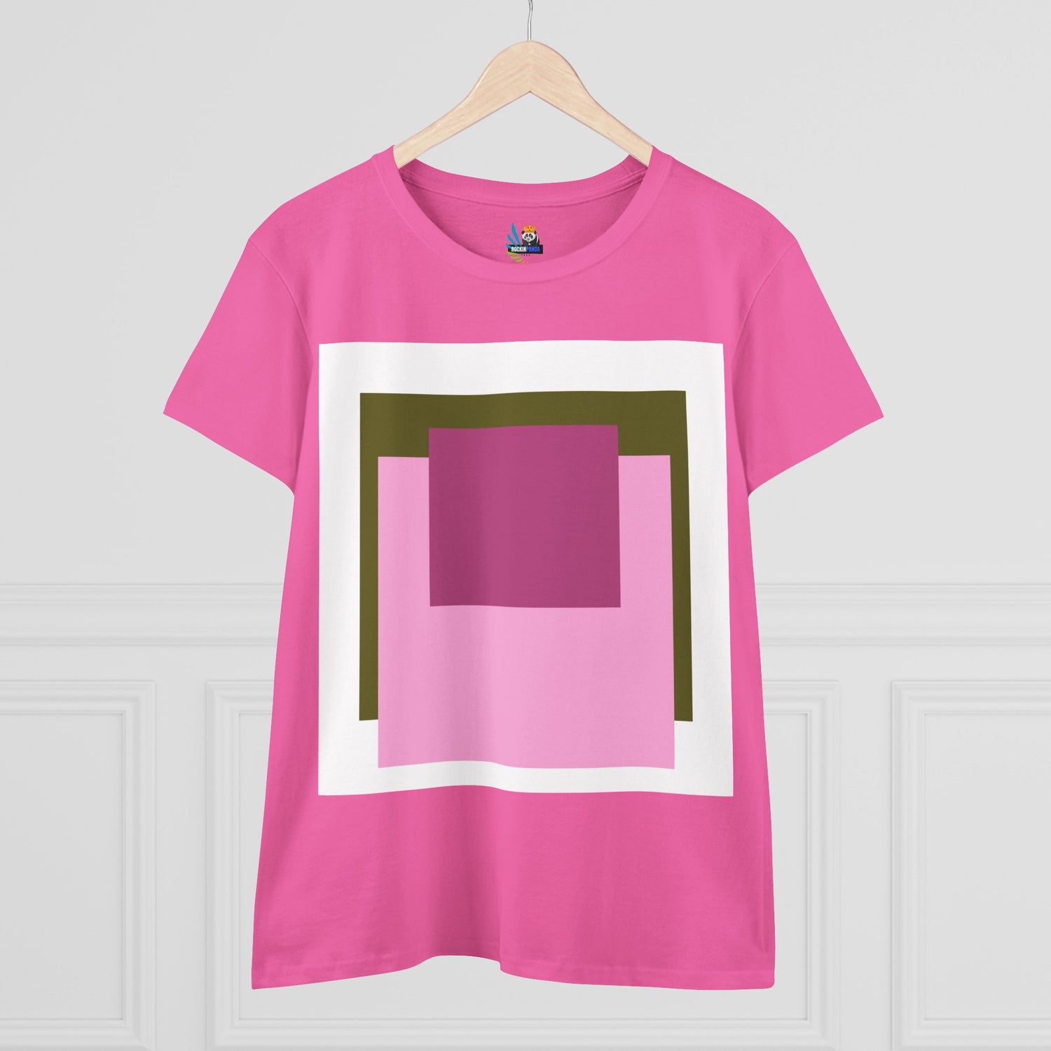 T-Shirt - Pink Rose Granny Quadruple Square Women&