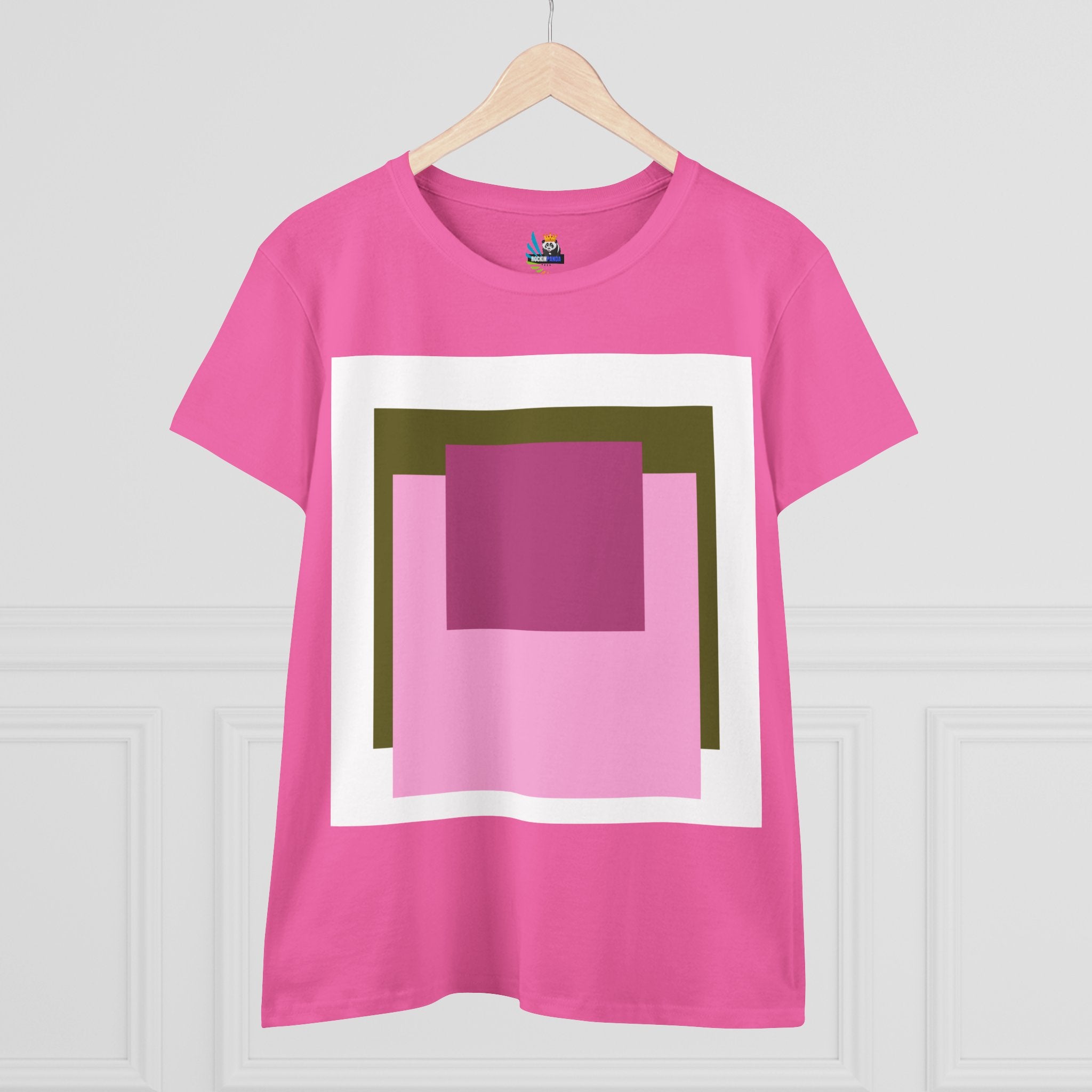 T-Shirt - Pink Rose Granny Quadruple Square Women&