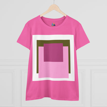 T-Shirt - Pink Rose Granny Quadruple Square Women&