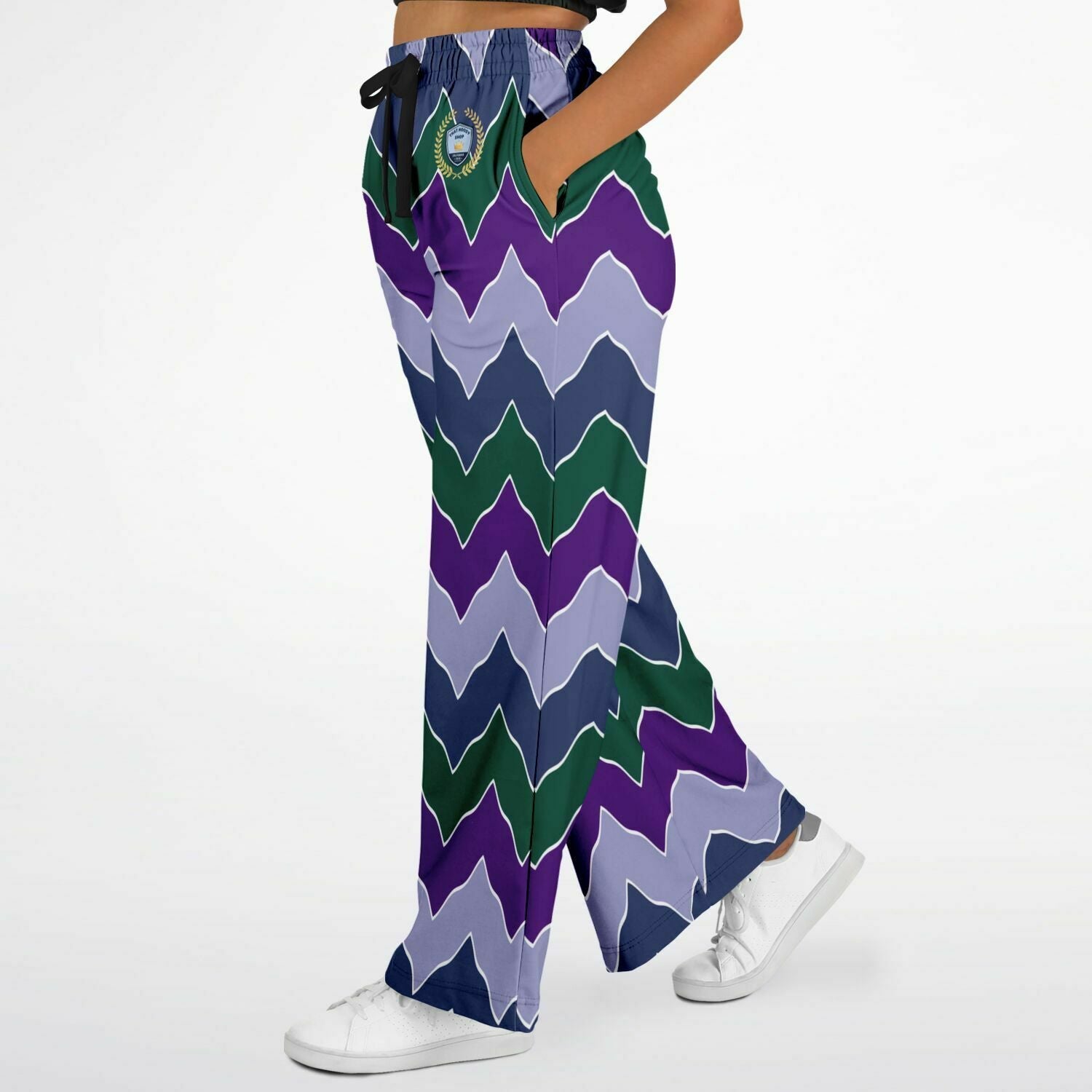 Purple Crush Chevron Flame Stripe Eco-Poly Wide Leg Pants