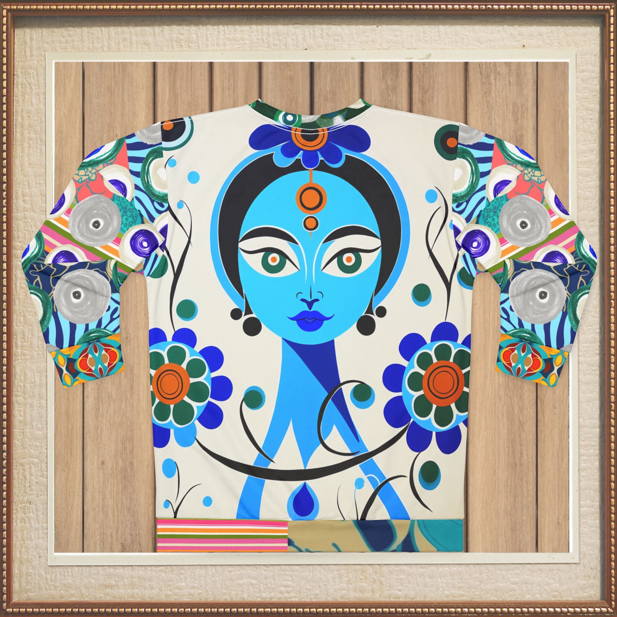 Blue Devi Goddess Floral Unisex Sweatshirt (Gold Label)