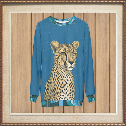 Wild Cheetah in Blue Unisex Sweatshirt (Gold Label)