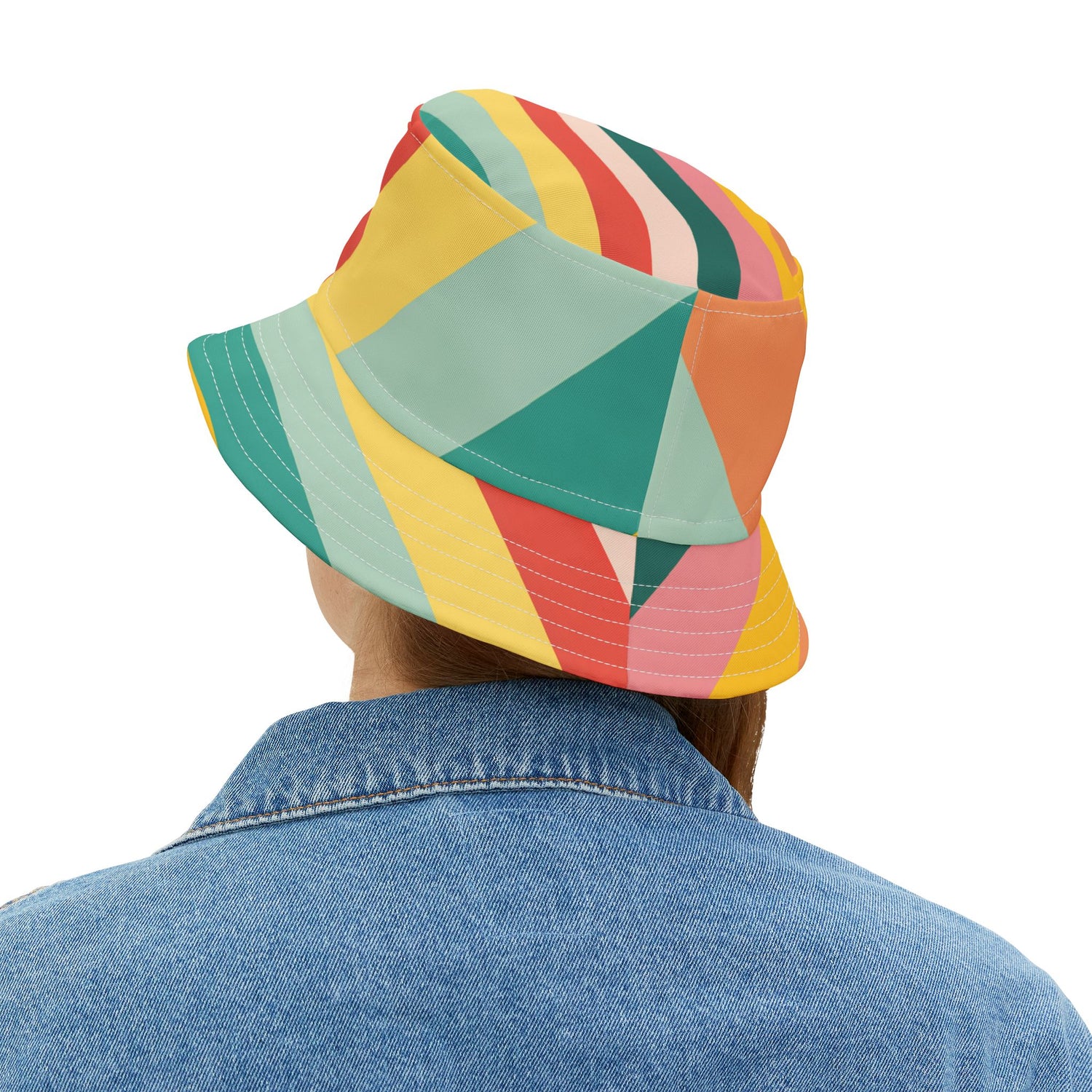 Sun Worshipper in Pastel Stripe Vibrant Bucket Hat