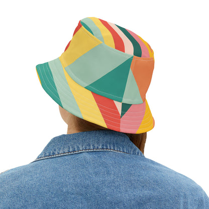 Sun Worshipper in Pastel Stripe Vibrant Bucket Hat