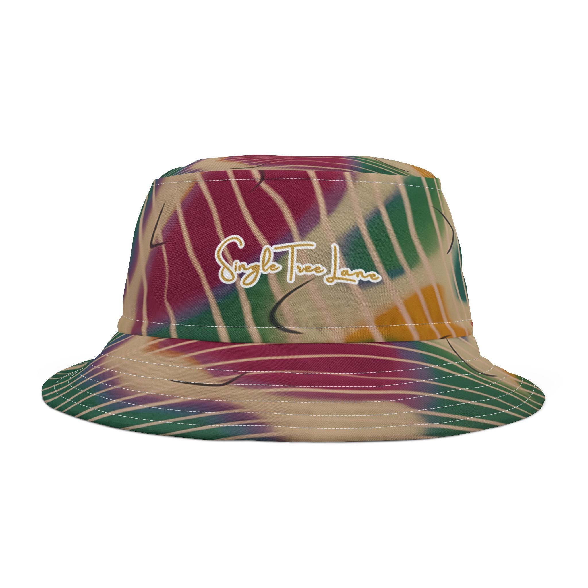 Hippie Groove Abstract Camo Stripe Tie-Dye Vibrant Bucket Hat