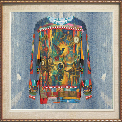 Psychedelic Hummingbird of the Glowing Lake Unisex Sweatshirt (Gold Label)