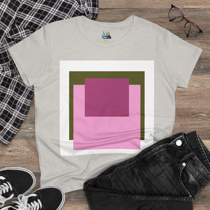 T-Shirt - Pink Rose Granny Quadruple Square Women&
