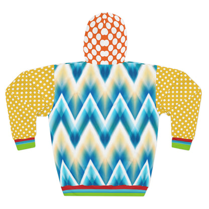Blue Cassis in Chevron Unisex Pullover Hoodie (Gold Label)