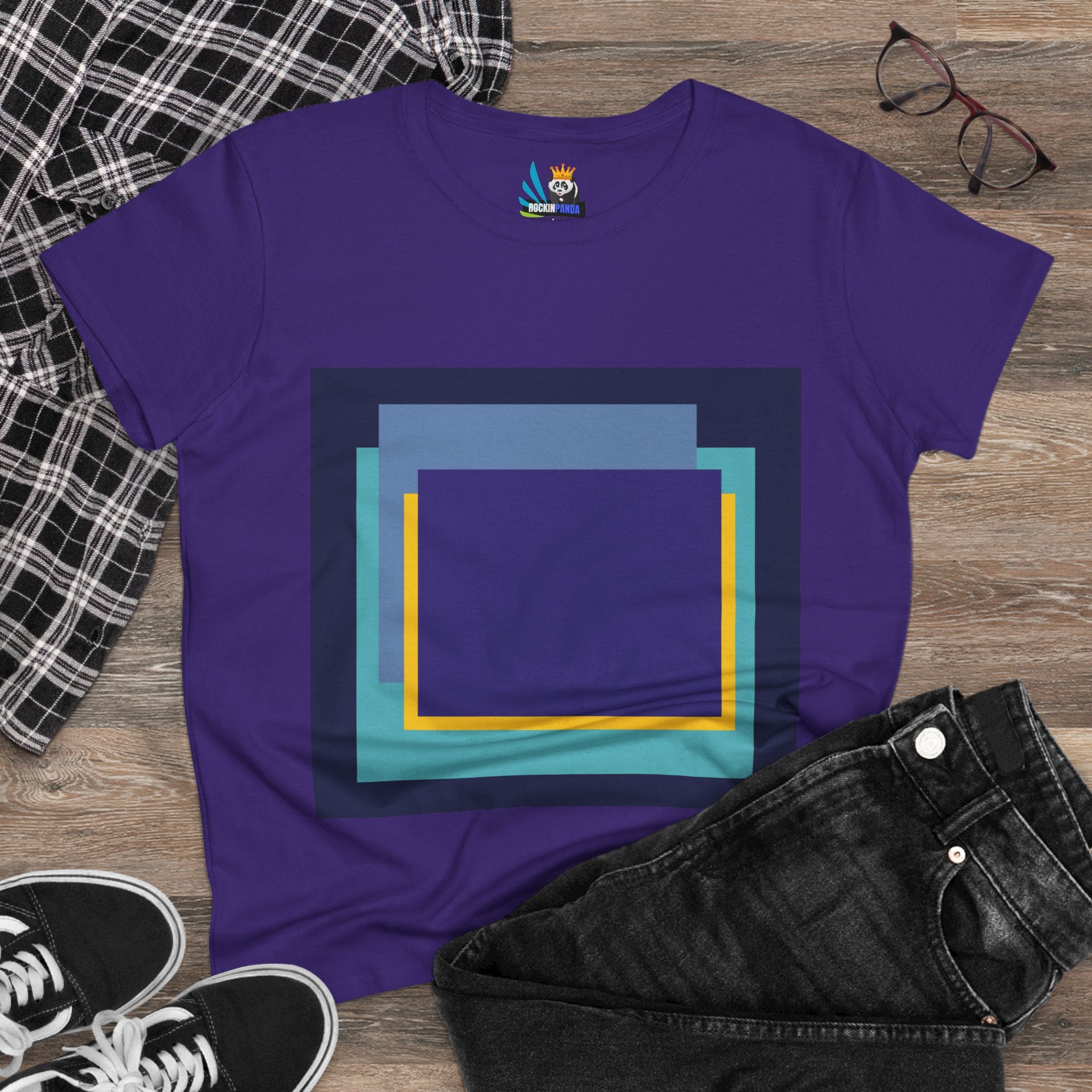 My Life in Purple Squares Cubed Contemporary Art Design Women&