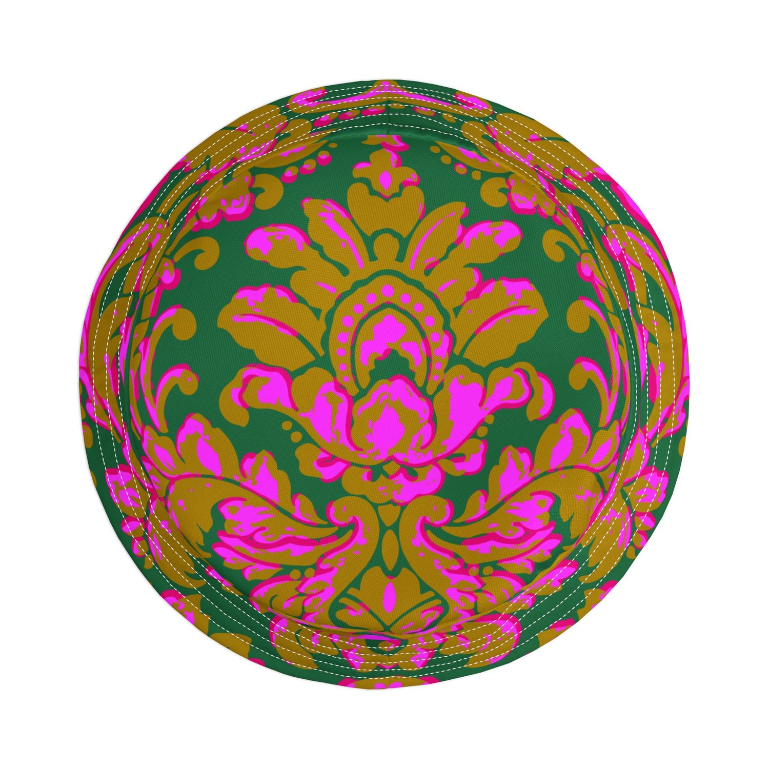 Fleur de Lis in Pink and Green Vibrant Bucket Hat