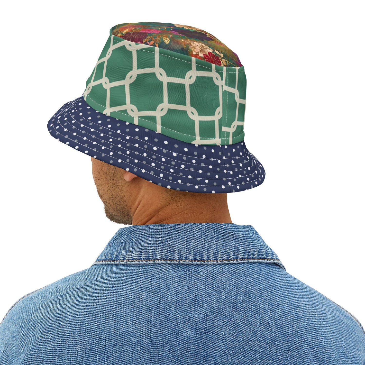 Chained and Confused Green Asian Floral Vibrant Bucket Hat