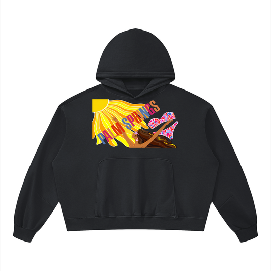 Here Comes the Sun Palm Springs Unisex Boxy Vintage Washed Hoodie