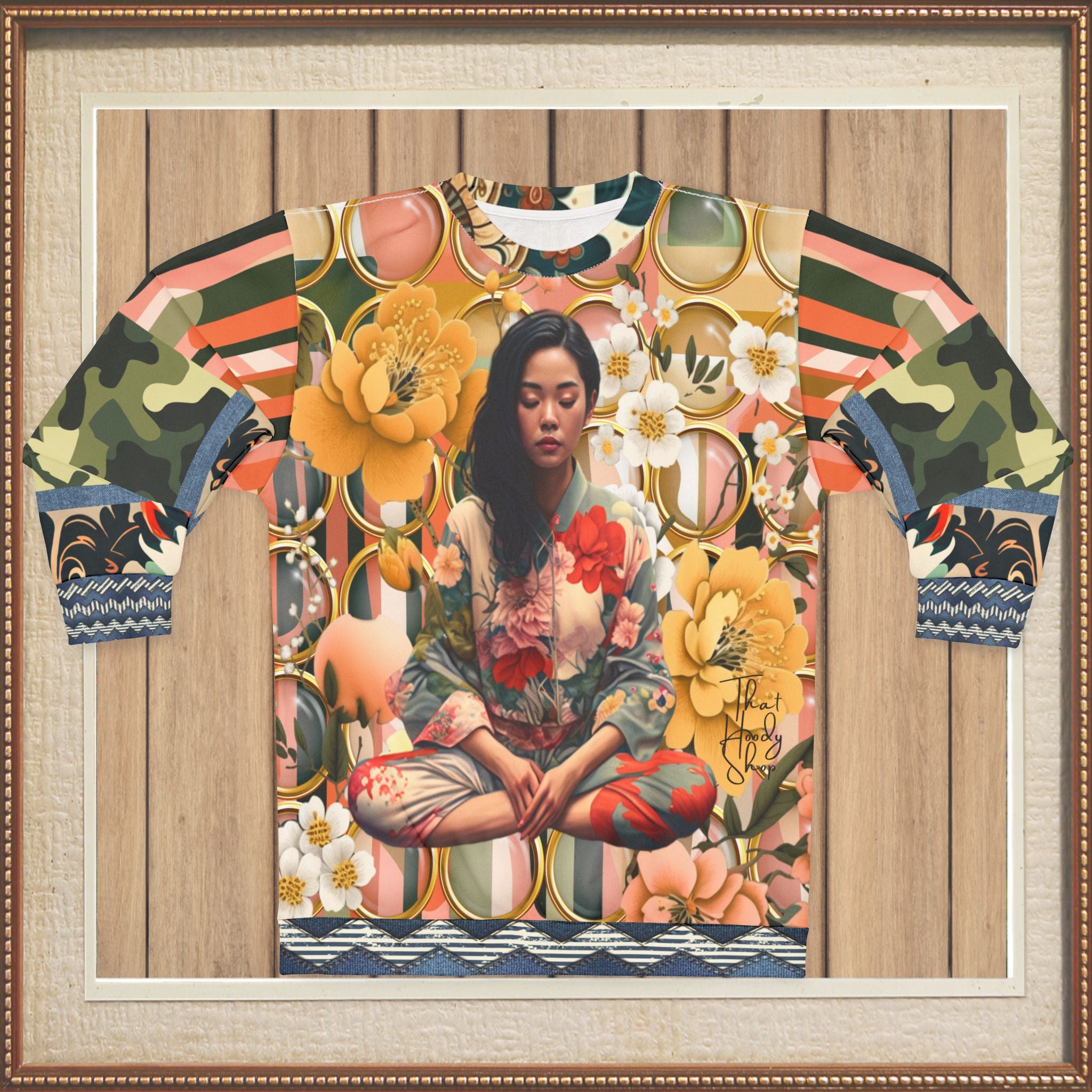 Soul at Peace Asian Floral Unisex Sweatshirt (Gold Label)