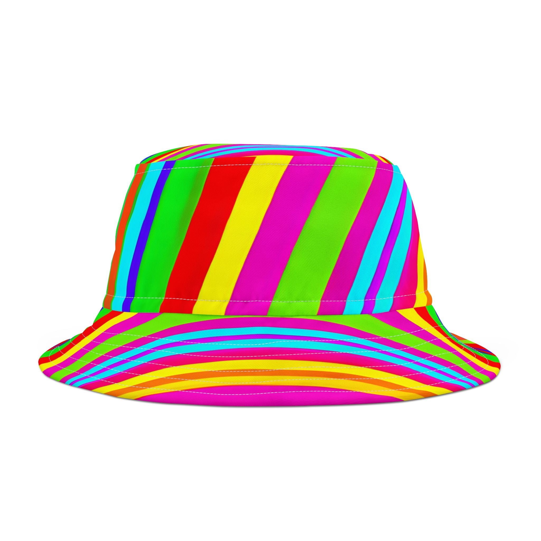 Stripes in Fluorescent Dayglo Vibrant Bucket Hat