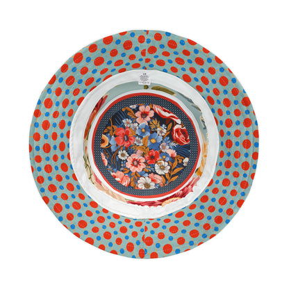 Lauren Ashley English Rose Floral Vibrant Bucket Hat