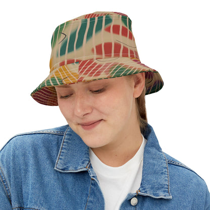 Hippie Groove Abstract Camo Stripe Tie-Dye Vibrant Bucket Hat