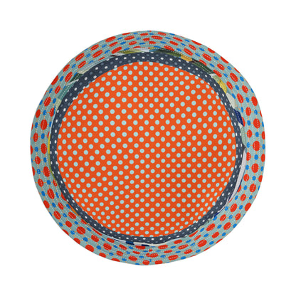 Sunshine and Butterflies in Stripes and Dots Vibrant Bucket Hat