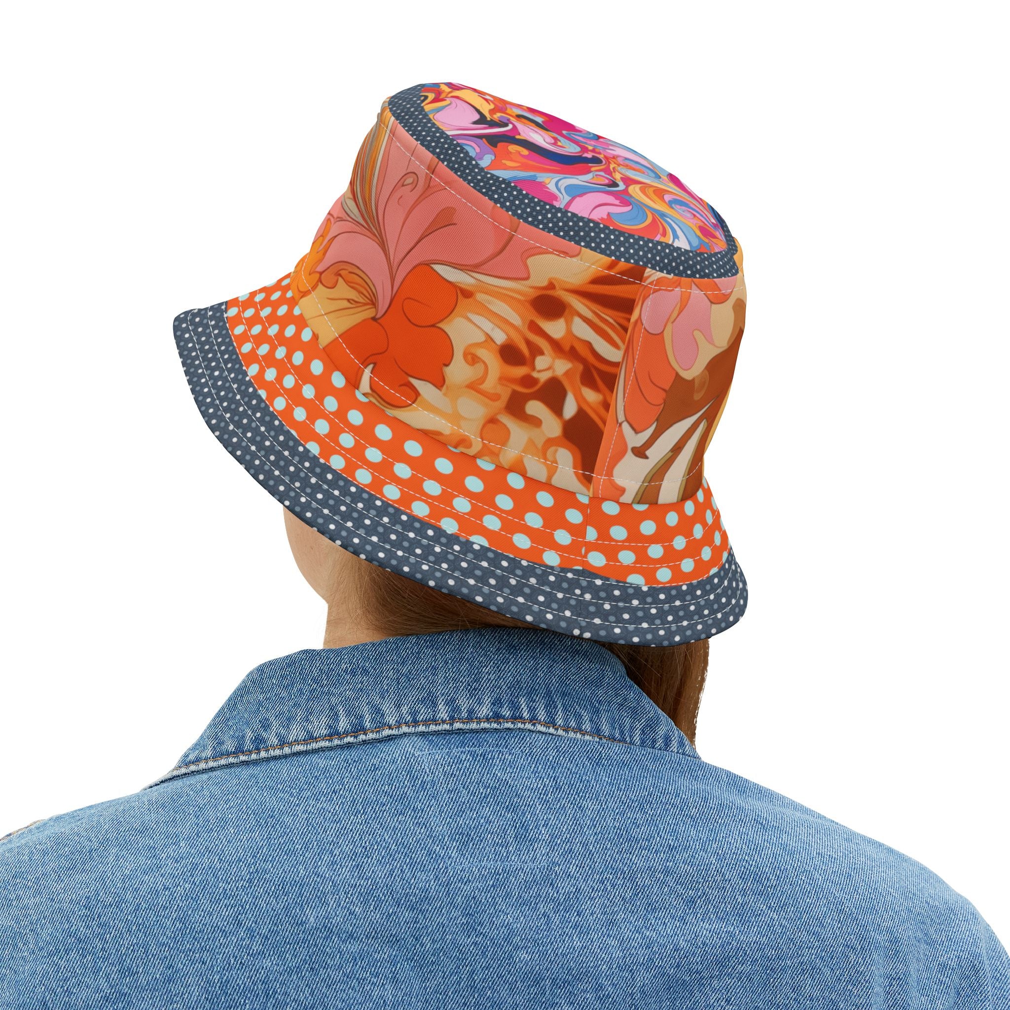 Retro Daisy Marmalade Swirl  Vibrant Bucket Hat