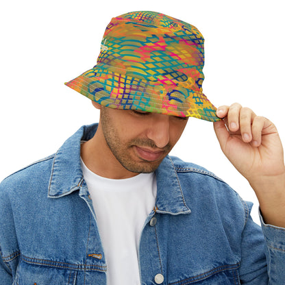 Snakeskin in Rainbow Tie-dye Vibrant Bucket Hat